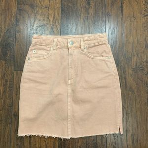 Denim light pink skirt